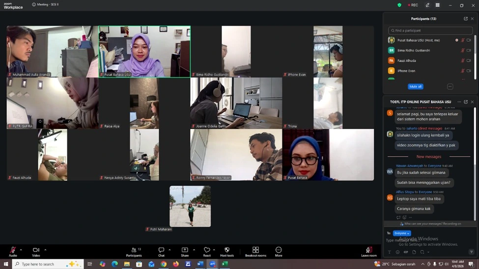TOEFL ITP ONSITE AND ONLINE IMPLEMENTATION -  8 APRIL 2026